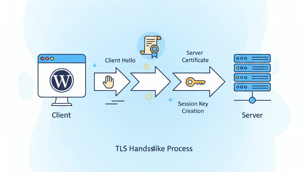 TLS 핸드셰이크가 진행되는 단계별 흐름 요약 이미지